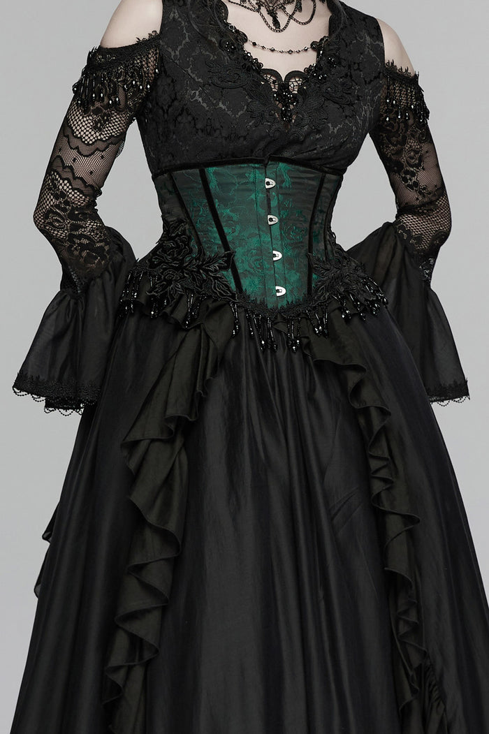 womens dark green corset