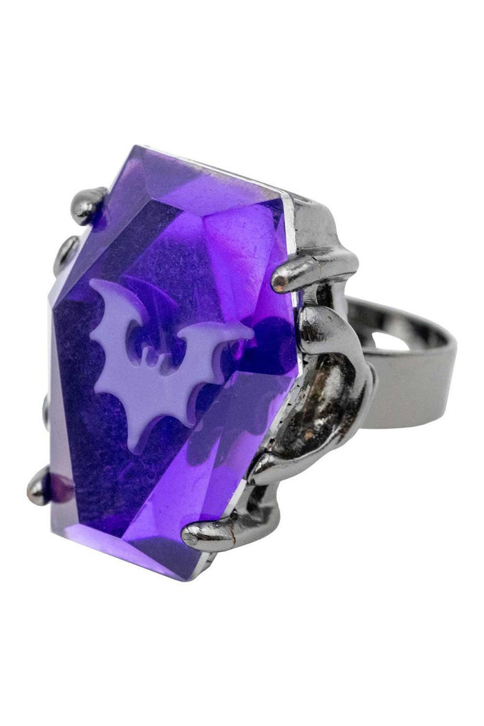 coffin shaped purple ring