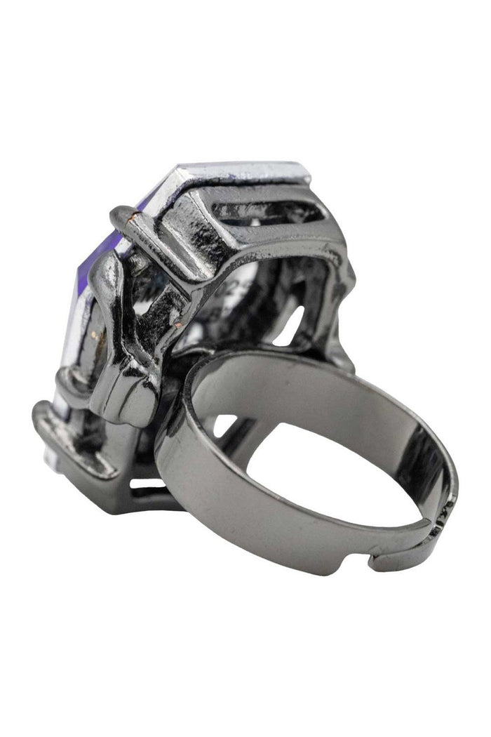 purple gemstone gothic ring