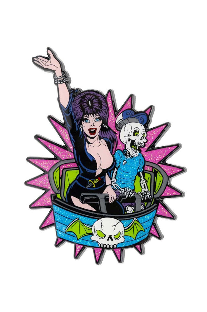 rockabilly elvira glitter pin by kreepsville