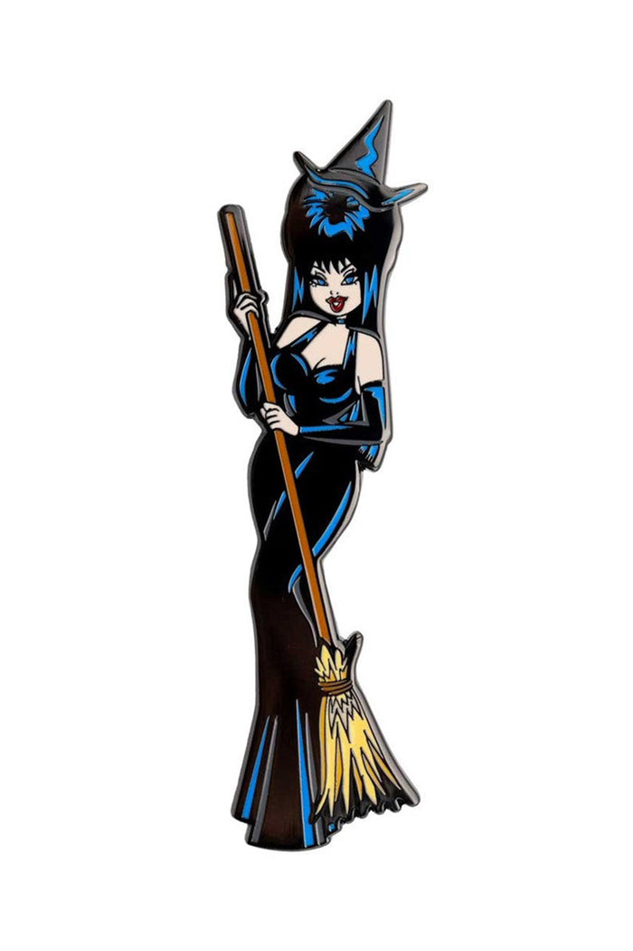 elvira enamel pin