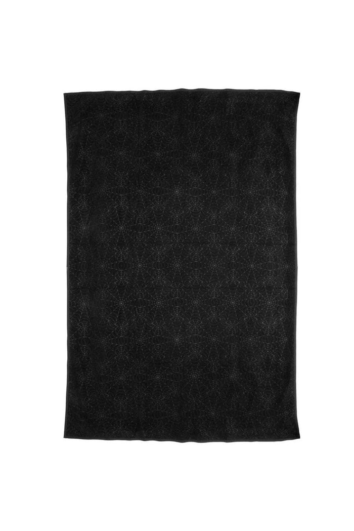 black plush spiderweb pattern blanket