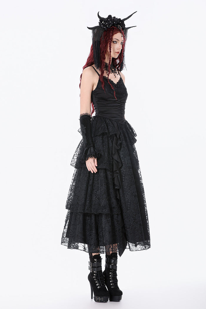 lace princess layered goth dress