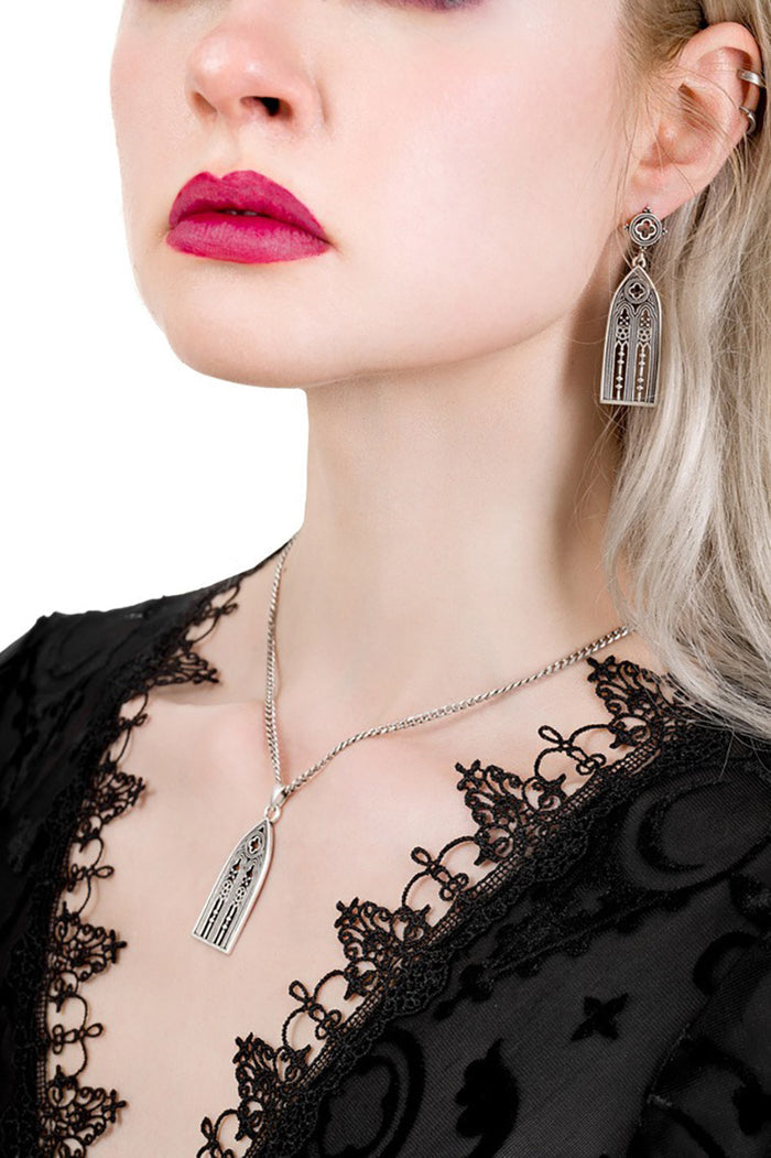 arched cathedral window necklace