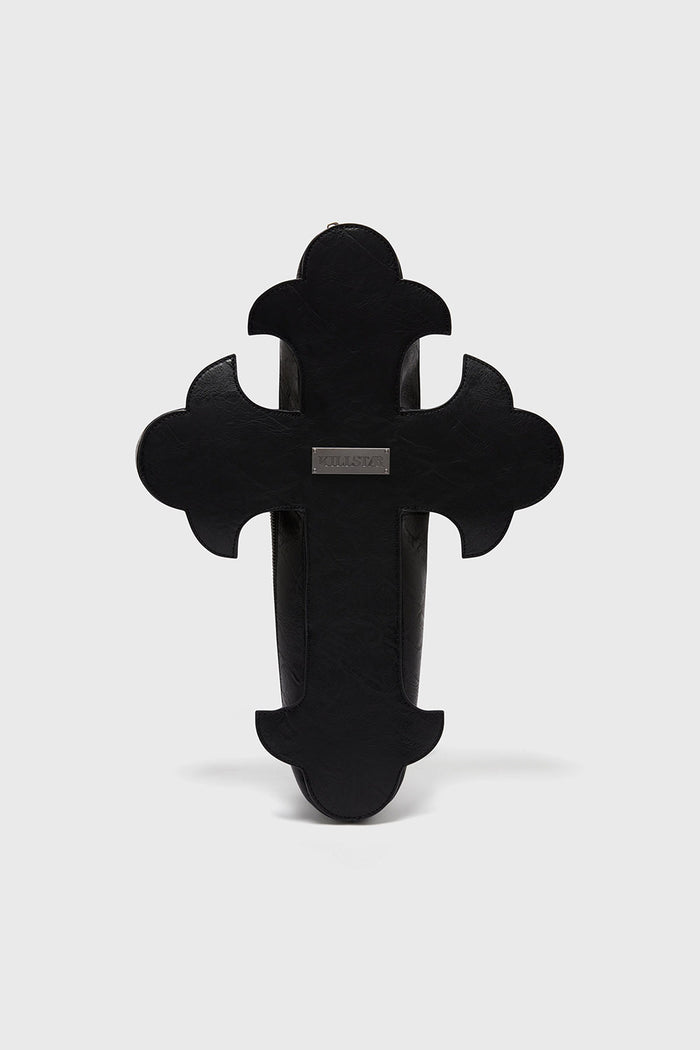 large black vampire gothic cross shaped novelty backpack