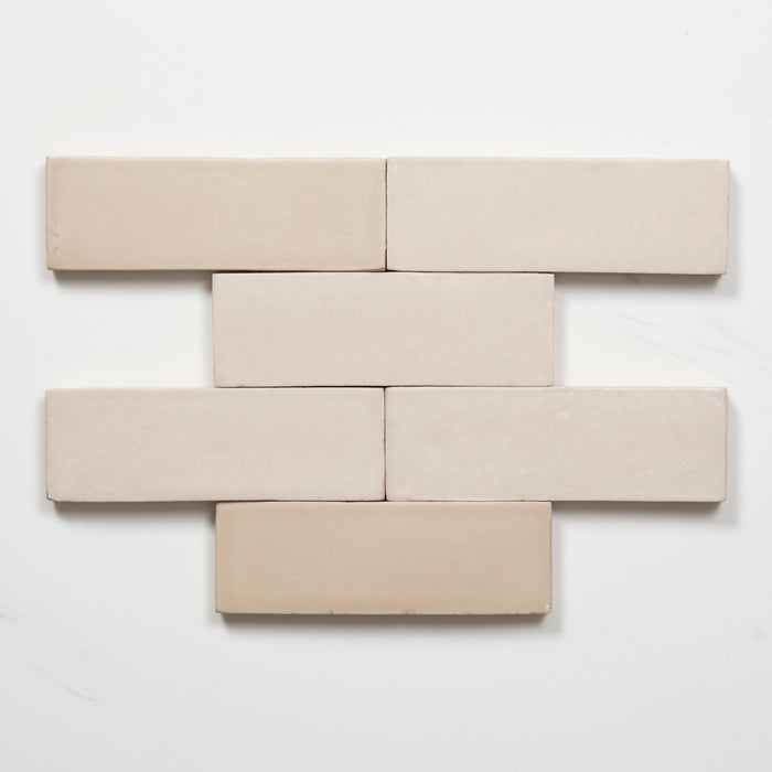 Pattern Evelyn Off-White Handmade Bejmat Satin Tile 100 x 50mm BYREA2 - The Blue Space