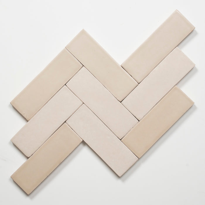 Pattern Lay Evelyn Off-White Handmade Bejmat Satin Tile 100 x 50mm BYREA2 - The Blue Space