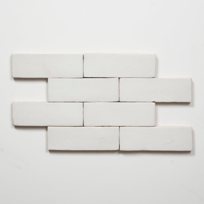 Brickbone Evelyn Pure White Handmade Bejmat Satin Tile 100 x 50mm BYRCH2 - The Blue Space