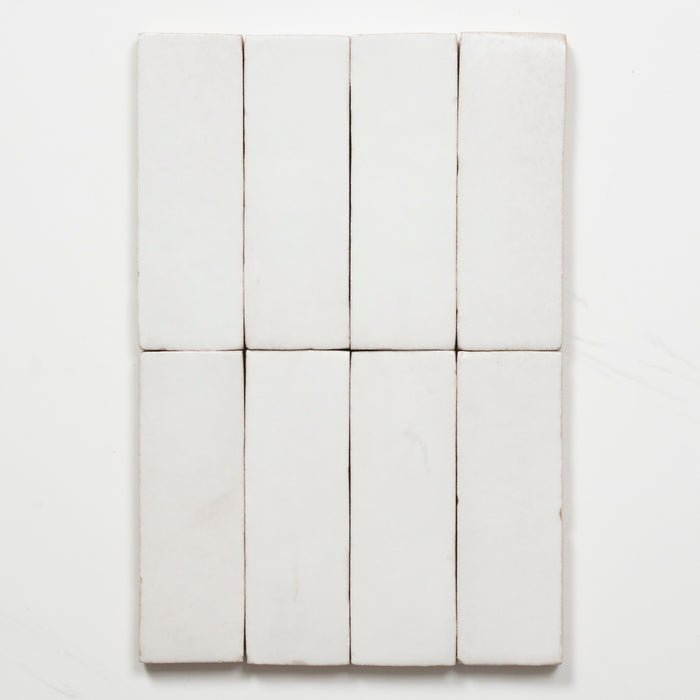 Faces Evelyn Pure White Handmade Bejmat Satin Tile 100 x 50mm BYRCH2 - The Blue Space