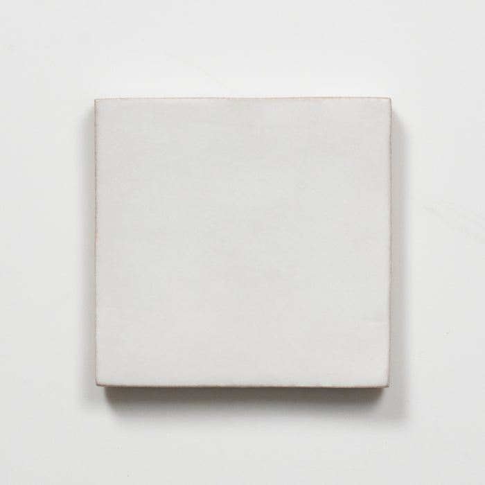 SIngle no Hand Evelyn Pure White Handmade Zellige Satin Tile 100 x 100mm BYRCH1 - The Blue Space