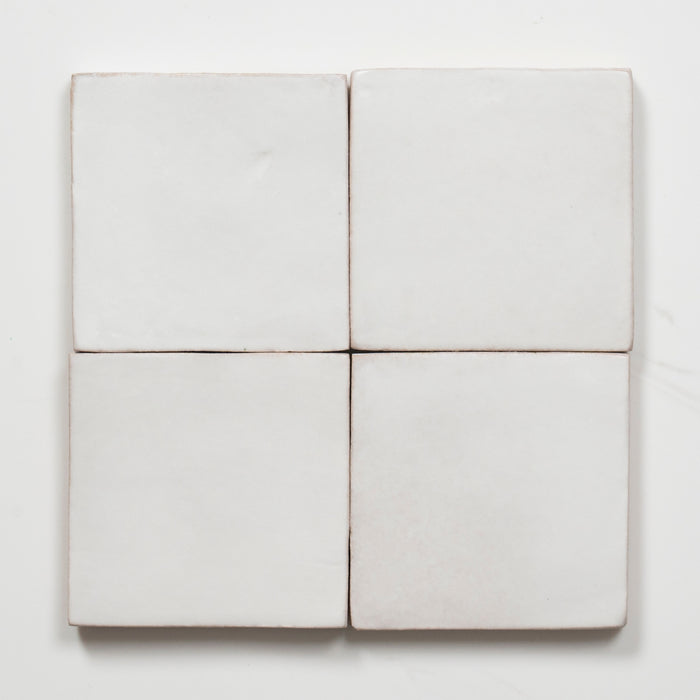 Faces Evelyn Pure White Handmade Zellige Satin Tile 100 x 100mm BYRCH1 - The Blue Space