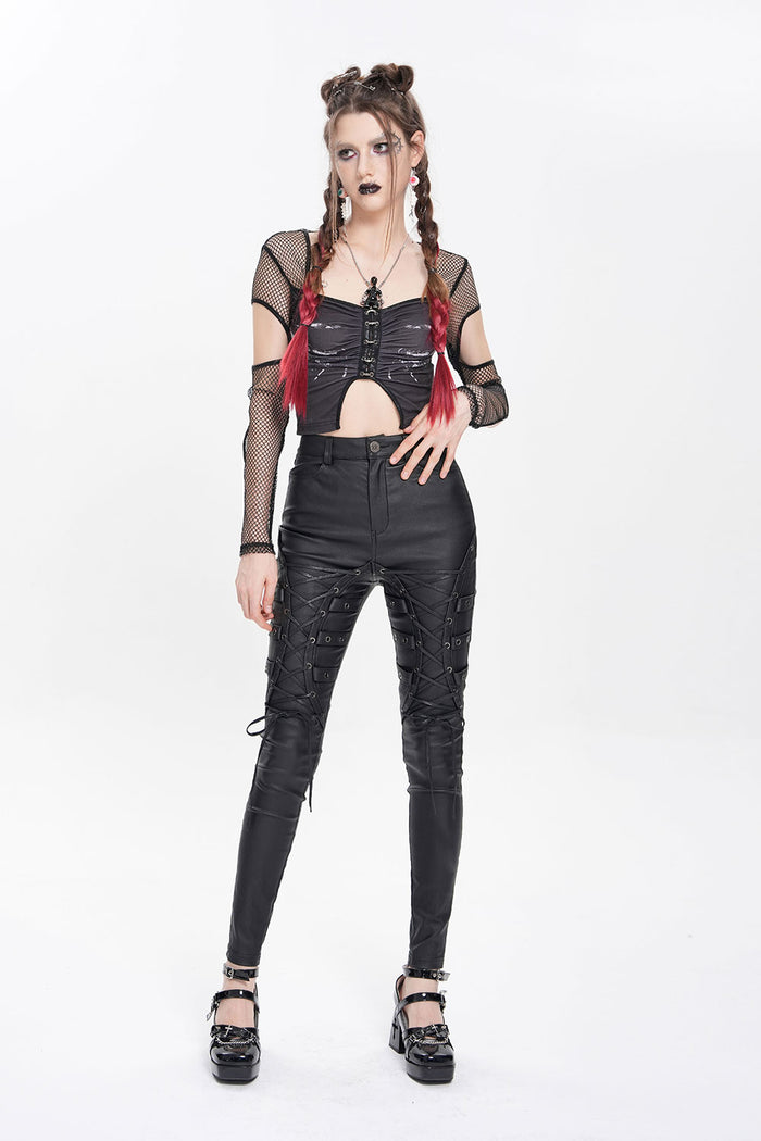Goth womens corset leg pants