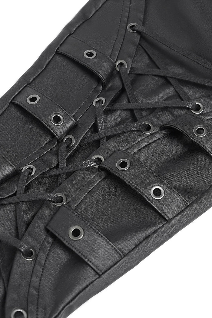Black goth pants with corset leg
