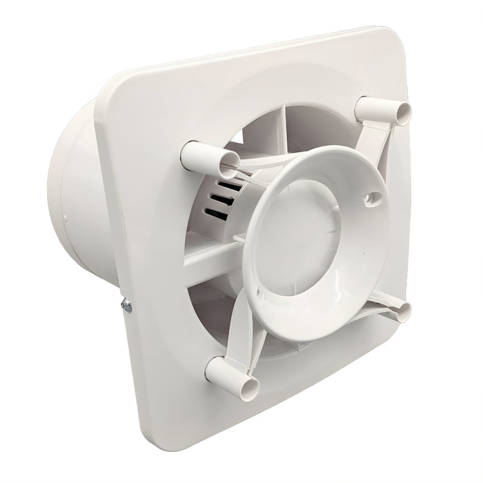 No Cover Fanco Dynamic 100mm Duct Square Exhaust Fan Gloss White W-EMVUDY11-GWH - The Blue Space