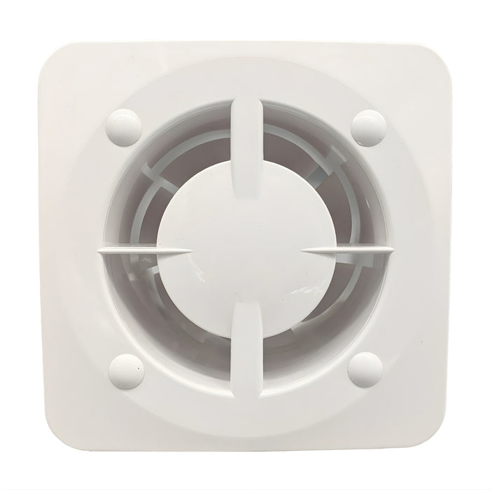 No Cover Fanco Dynamic 100mm Duct Square Exhaust Fan Matte White W-EMVUDY11-MWH - The Blue Space