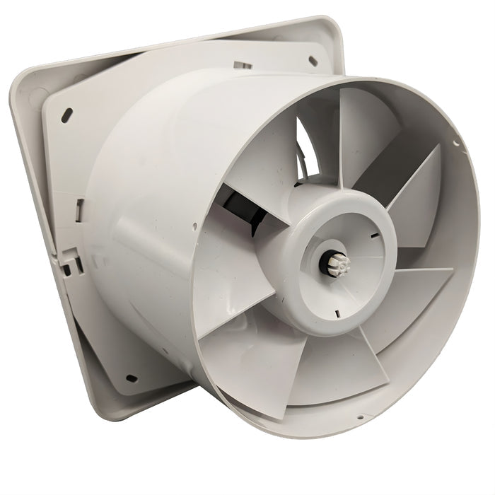 Back No Cover Fanco Dynamic 125mm Duct Square Exhaust Fan Matte White W-EMVUDY12-MWH - The Blue Space