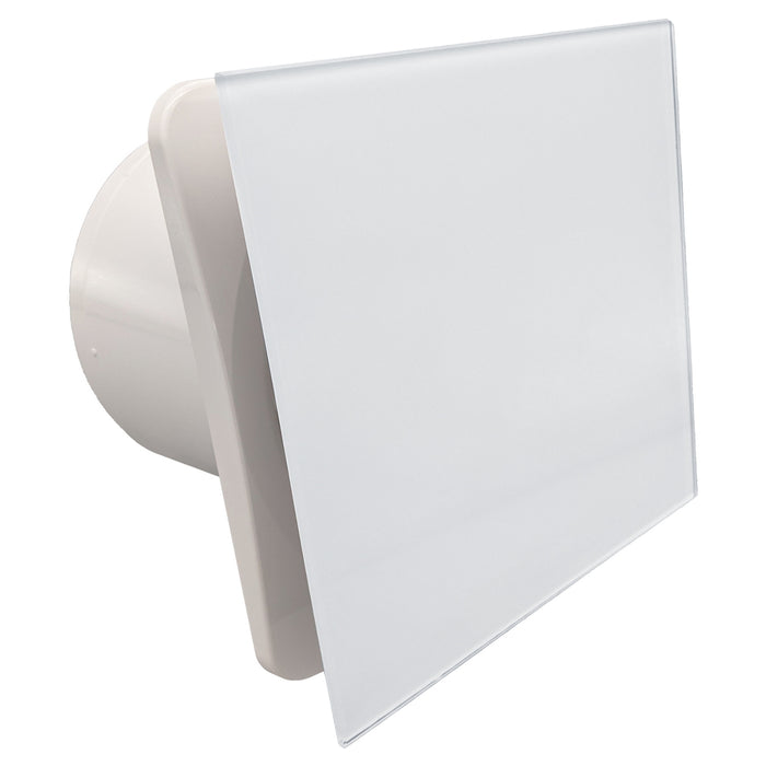 Fanco Dynamic 150mm Duct Square Exhaust Fan Glass White W-EMVUDY13-PWH - The Blue Space