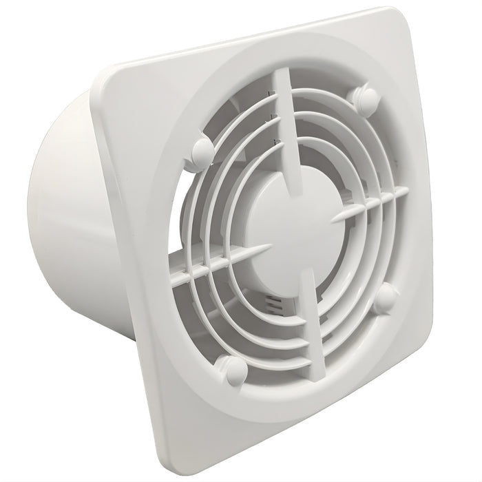 No Cover Front Fanco Dynamic 150mm Duct Square Exhaust Fan Matte White W-EMVUDY13-MWH - The Blue Space