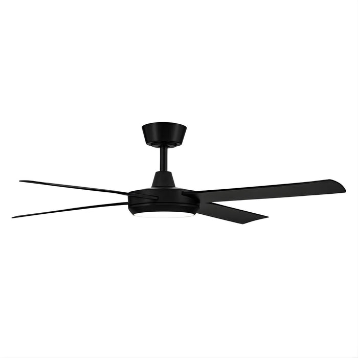 Side View Fanco Eco Silent Pro 52'' (132cm) DC Ceiling Fan with LED Light Black  F1121/202C - The Blue Space