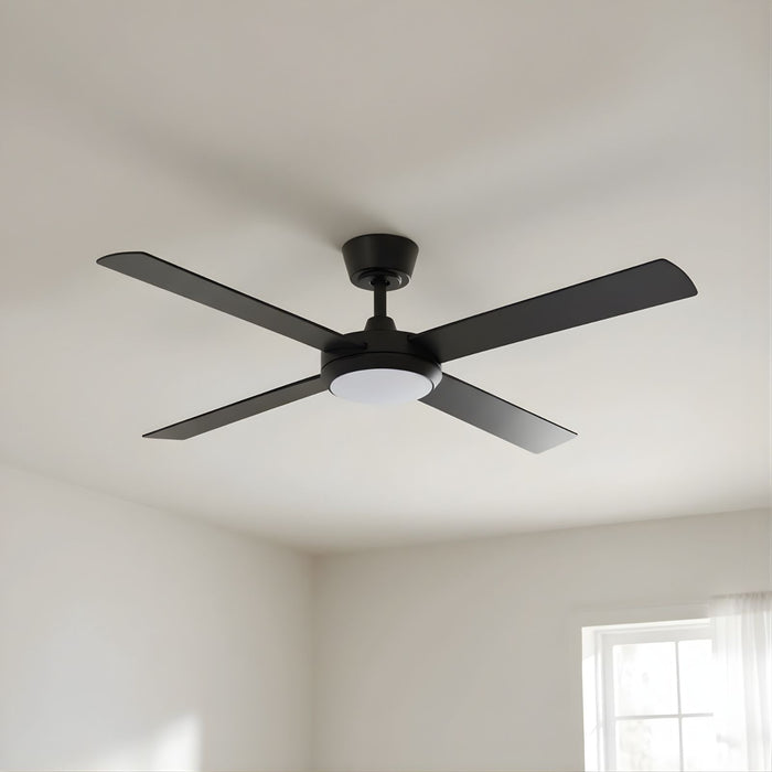 Close up Fanco Eco Silent Pro 52'' (132cm) DC Ceiling Fan with LED Light Black  F1121/202C - The Blue Space