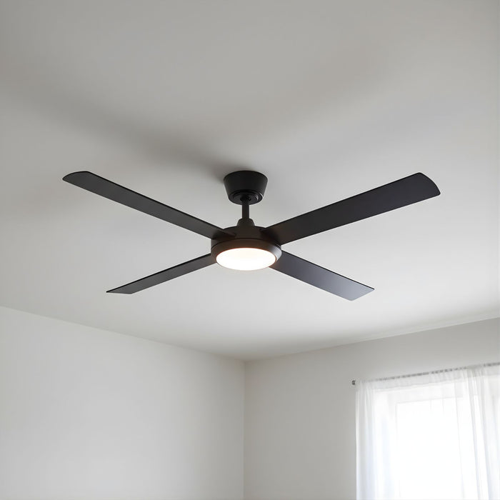 Close Up Fanco Eco Silent Pro 56'' (142cm) DC Ceiling Fan with LED Light Black  F1141/202C - The Blue Space
