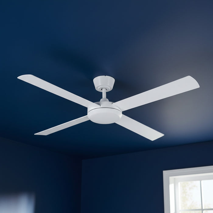 Close Up Fanco Eco Silent Pro 56'' (142cm) DC Ceiling Fan with LED Light - White  F1141/101C - The Blue Space