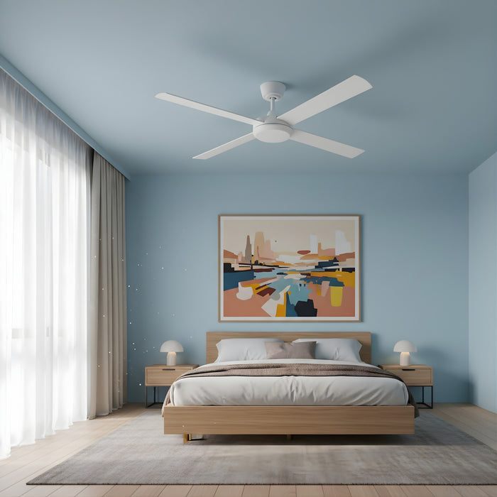 Wide Fanco Eco Silent Pro 56'' (142cm) DC Ceiling Fan with LED Light - White  F1141/101C - The Blue Space