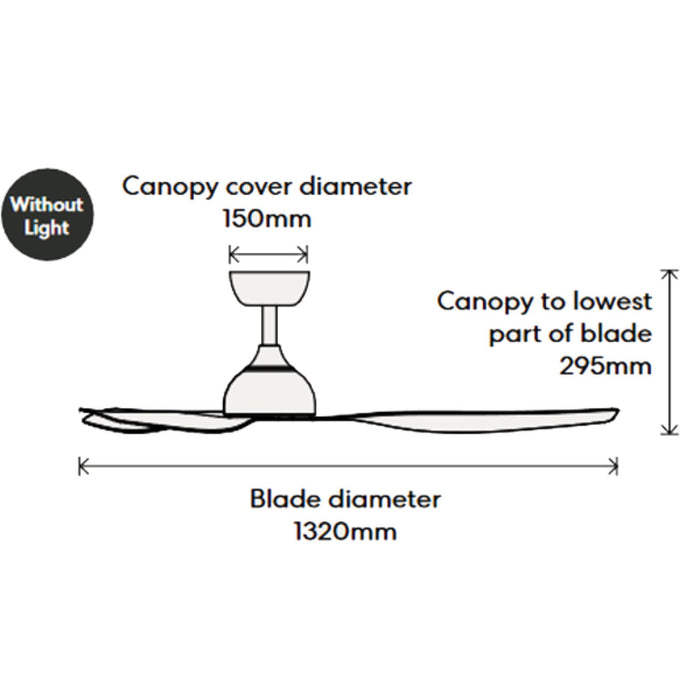 Dimension Fanco Eco Style 52'' (132cm) DC Ceiling Fan - Black F4010/202A - The Blue Space
