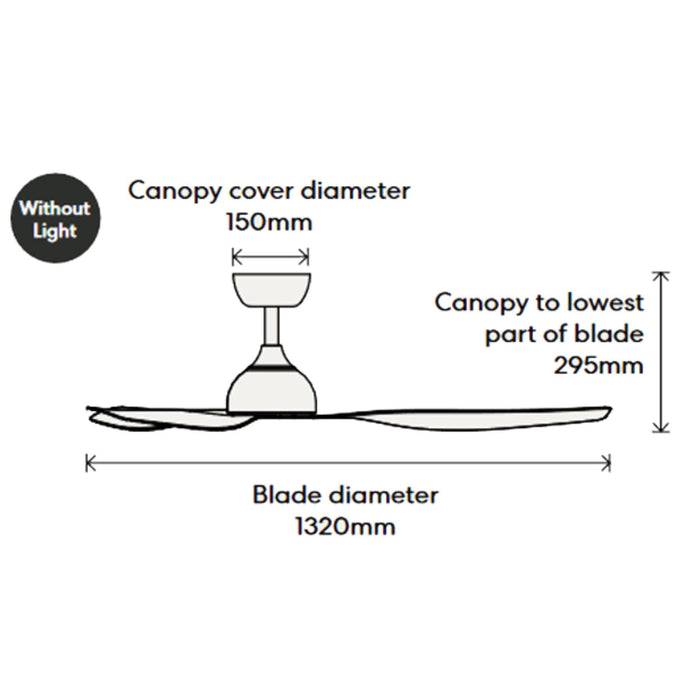 Dimension Fanco Eco Style 52'' (132cm) DC Ceiling Fan - White F4010/101B - The Blue Space