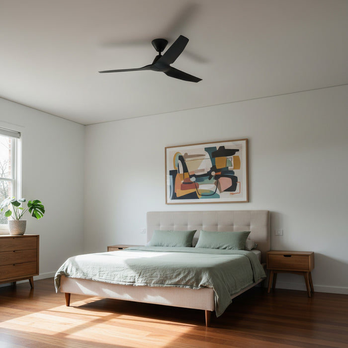 Bedroom Fanco Infinity-iD v3 48'' (122cm) DC Ceiling Fan Black F8000/202C - The Blue Space