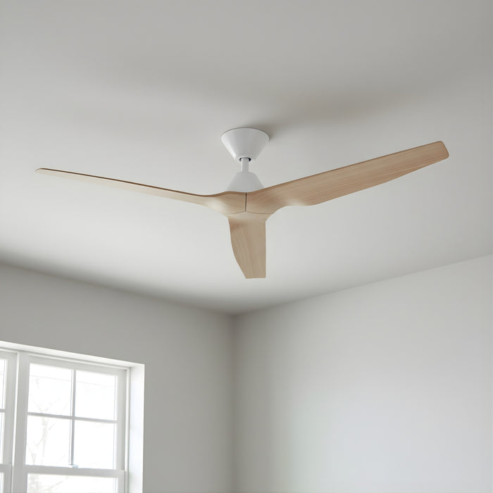 Close Up Fanco Infinity-iD v3 54'' (137cm) DC Ceiling Fan White and Beechwood  F8030/121C - The Blue Space