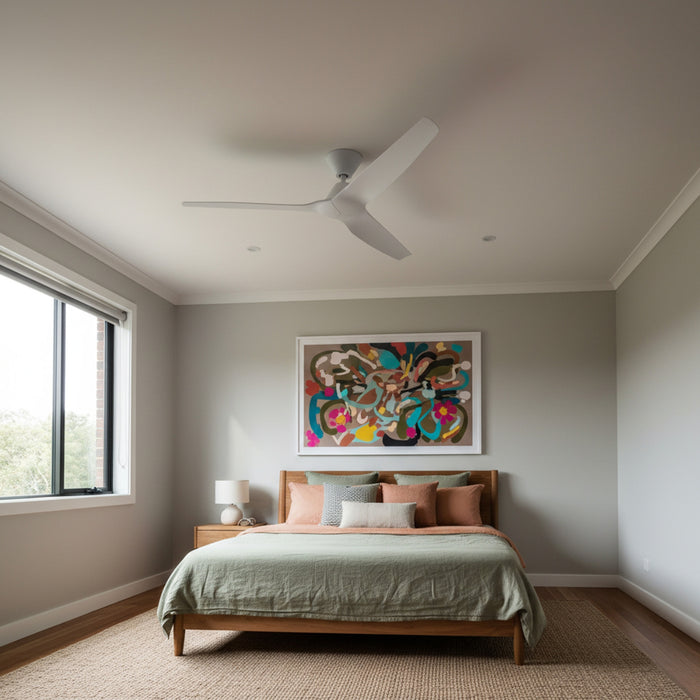 Bedroom Fanco Infinity-iD v3 54'' (137cm) DC Ceiling Fan White  F8030/101C - The Blue Space