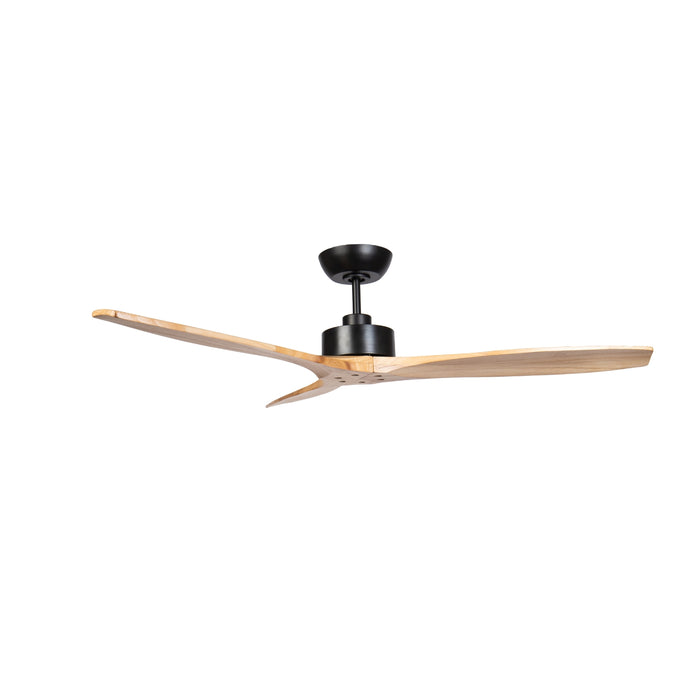 Fanco Wynd V3  54'' (137cm) DC Ceiling Fan - Black and Handcrafted Timber Blades Natural F0500/219C - The Blue Space