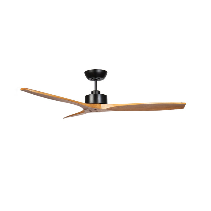 Fanco Wynd V3  54'' (137cm) DC Ceiling Fan - Black and Handcrafted Timber Blades Teak F0500/218C - The Blue Space