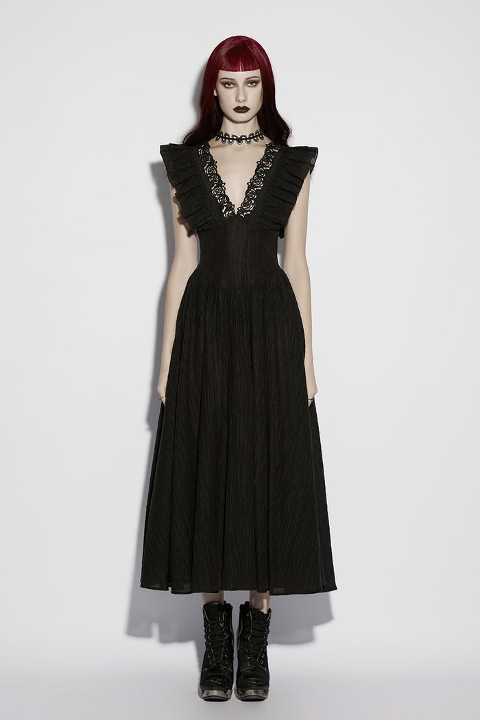 gothic rose cut-out dress