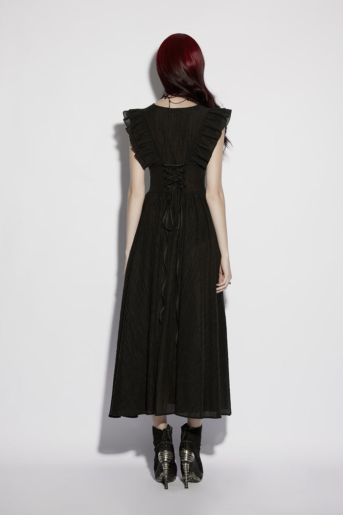 maxi gothic rose cut-out dress