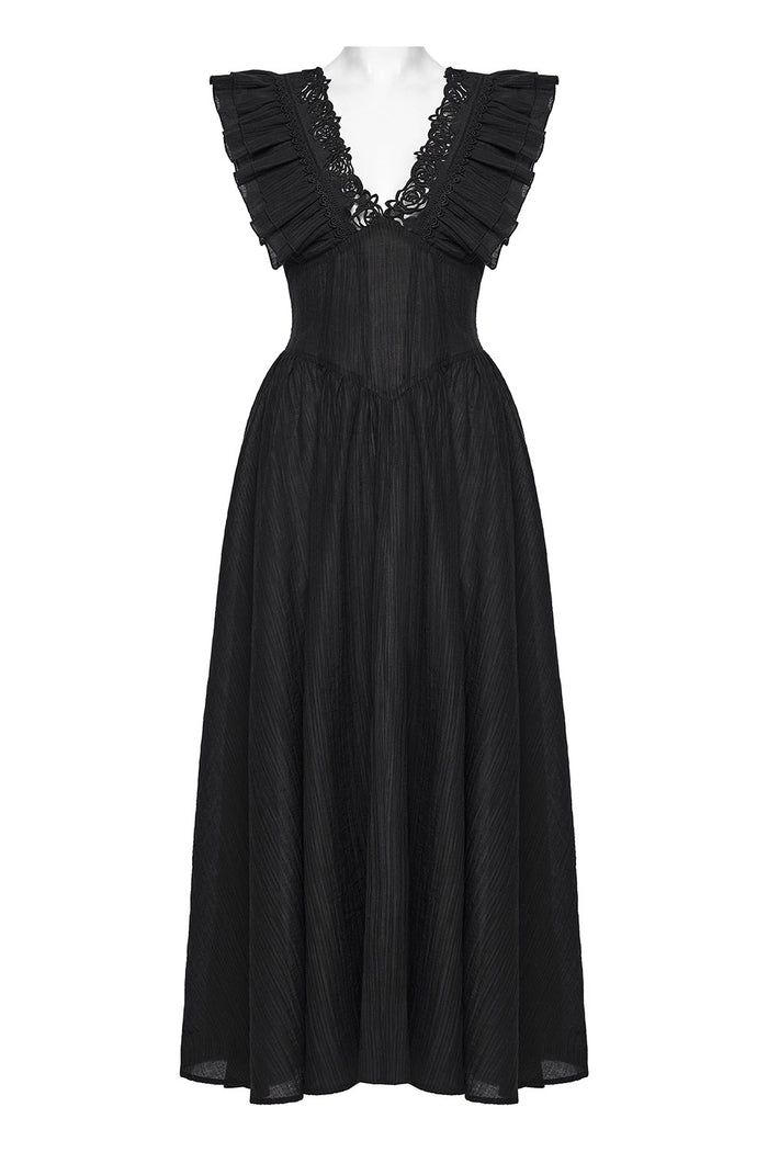 floral gothic rose cut-out dress