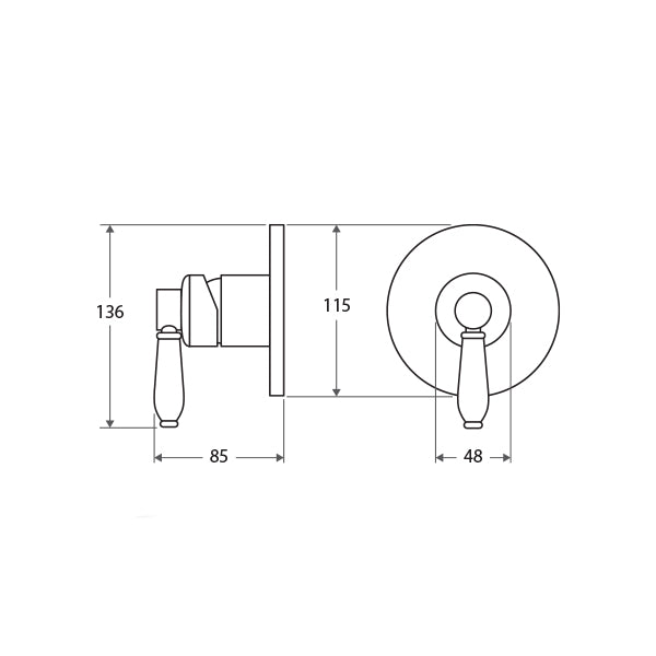 Fienza Eleanor Wall Mixer - Brushed Nickel