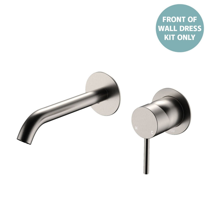 Fienza Kaya Basin/Bath Wall Mixer Dress Kit Set Round Plates 160mm Outlet Brushed Nickel D228104BN-LF - The Blue Space
