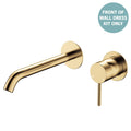 Fienza Kaya Basin/Bath Wall Mixer Dress Kit Set Round Plates 200mm Outlet Urban Brass D228104UB-200-LF - The Blue Space