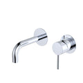 Fienza Kaya Basin/Bath Wall Mixer Set Round Plates 130mm Outlet Chrome 228104-130-LF - The Blue Space