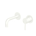 Fienza Kaya Basin/Bath Wall Mixer Set Round Plates 130mm Outlet Matte White 228104MW-130-LF - The Blue Space