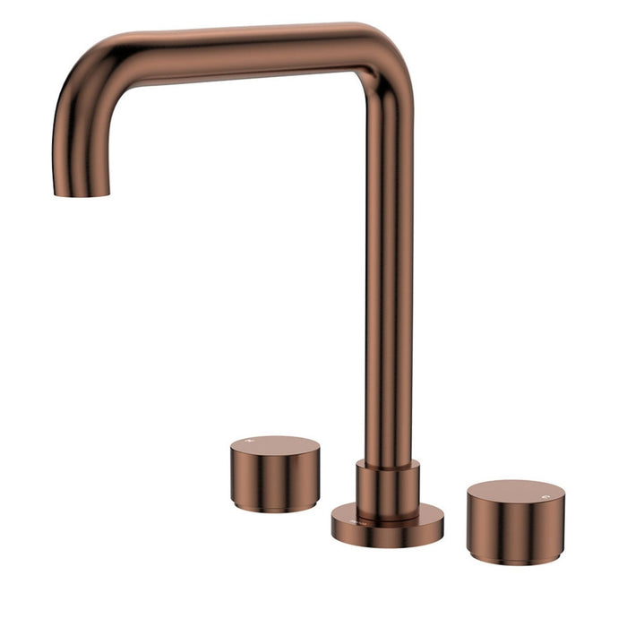 Fienza Kaya Round Taps Squareline Hob Outlet Set Brushed Copper 338106CO-LF - The Blue Space