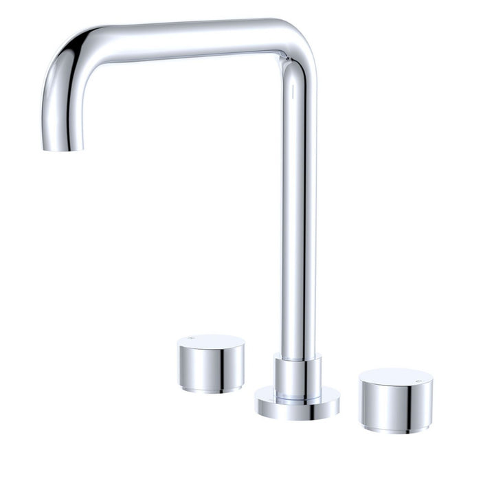 Fienza Kaya Round Taps Squareline Hob Outlet Set Chrome 338106-LF - The Blue Space