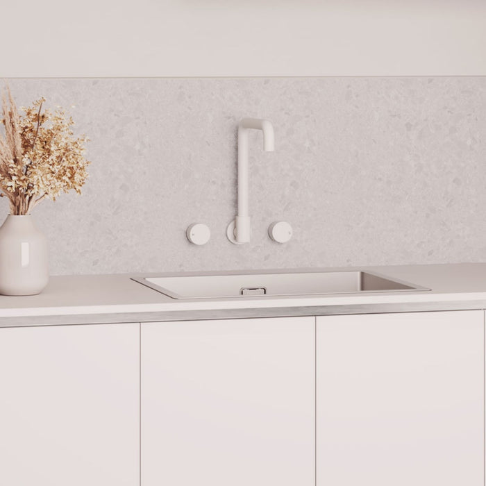 Lifestyle 1 Fienza Kaya Round Taps Squareline Wall Outlet Set Matte White 338105MW-LF - The Blue Space