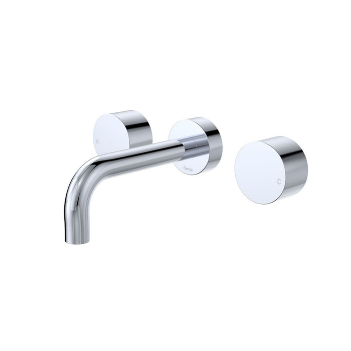 Fienza Kaya Round Taps Wall Basin /Bath 130mm Outlet Set Chrome 338102-130-LF - The Blue Space