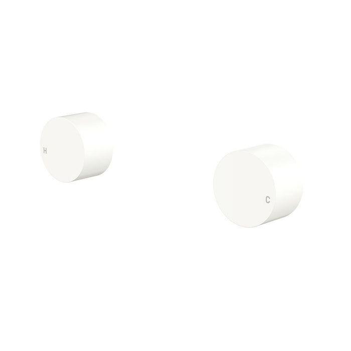 Fienza Kaya Round Wall Taps Matte White 338104MW-LF - The Blue Space