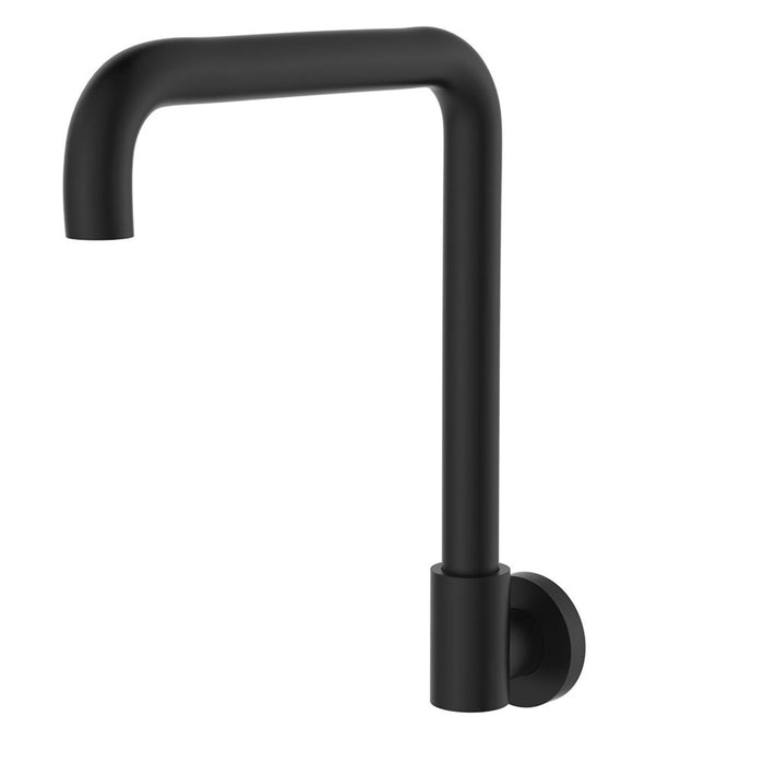 Fienza Kaya Squareline Wall Swivel Outlet Matte Black 228122B-LF - The Blue Space