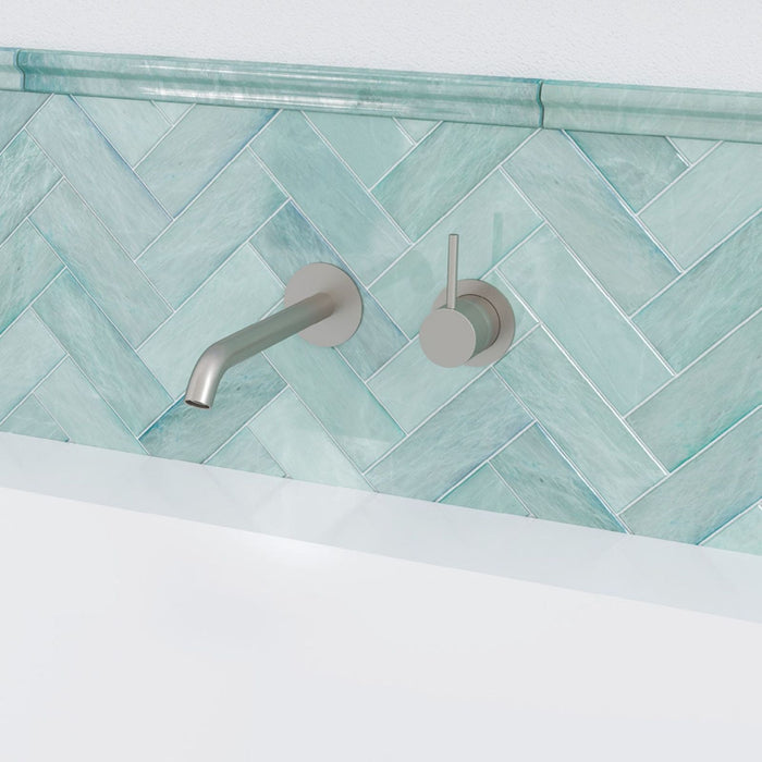 Lifestyle Fienza Kaya Up Basin/Bath Wall Mixer Set Round Plates 160mm Outlet Brushed Nickel 228118BN-LF - The Blue Space