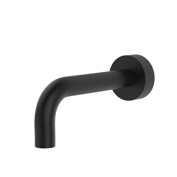 Fienza Kaya Wall Basin/Bath 130mm Outlet Round Plate Matte Black 228121B-LF - The Blue Space